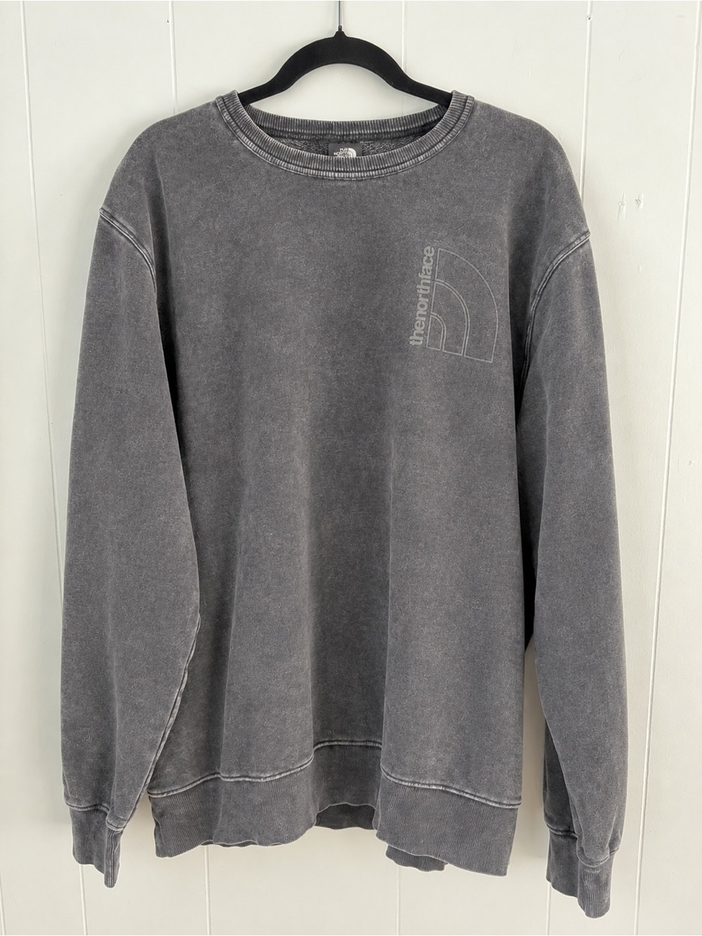 The North Face Men's Faded Vintage Wash Cozy Charcoal Crewneck Sweatshirt XL TG